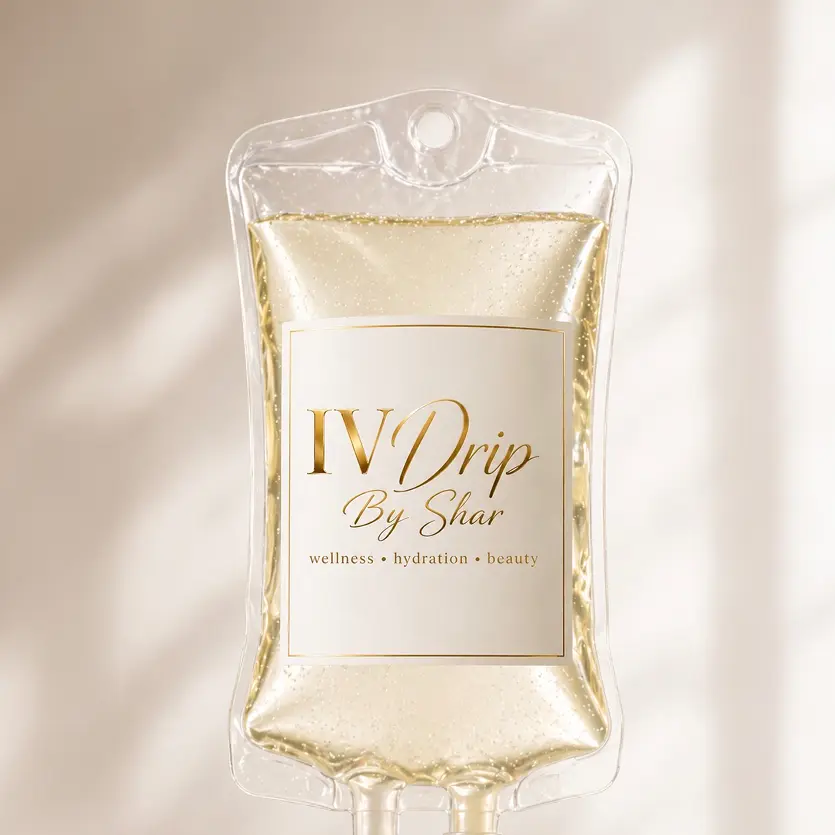 IV Drip by Shar branded vitamin and hydration IV bag
